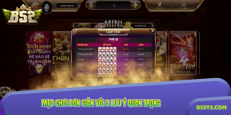 Mẹo chơi đơn giản với 3 lưu ý quan trọng